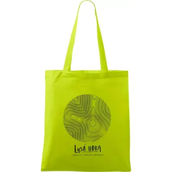 Lysá hora - vrstevnice v kruhu - Taška bavlněná - 42 x 38 cm ( Limetková )