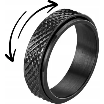 Prsten ČERNÝ PRSTÝNEK ANTISTRESOVÝ OTOČNÝ HADÍ PRSTEN VELIKOST 27