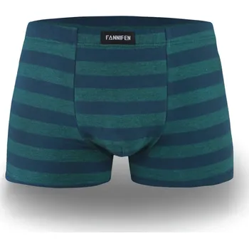 Boxerky Pánské bavlněné boxerky – pruhované Zeleno-modré pruhy / M