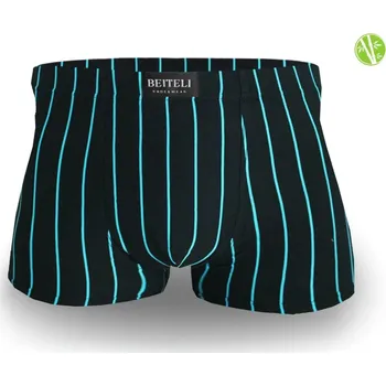 Boxerky Pánské bambusové boxerky – pruhované Zelená / 7XL