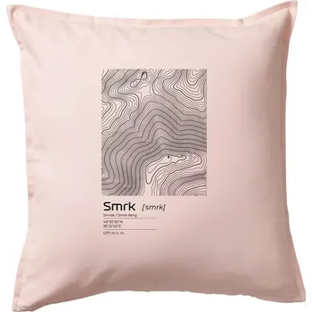 Polštář Smrk - vrstevnice v obdélníku - Polštář 50x50 - 50x50 - Pouze potah ( Světle růžová )