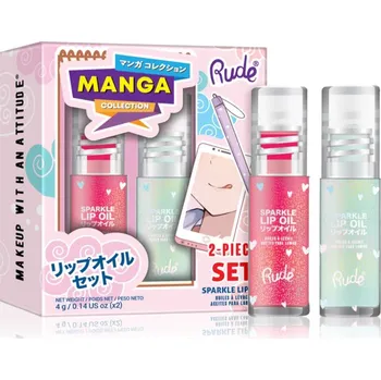 Lesk na rty Rude Cosmetics Manga Collection sada na rty Watermelon And Mint Duo 2x2 g