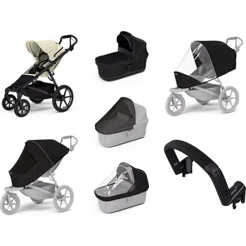 Kočárek Městský kočárek Thule Urban Glide 4-wheel Soft beige + korbička Black AKČNÍ SET 7v1