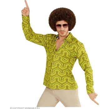 Pánská košile Pánská disco košile 70. léta zelená L/XL