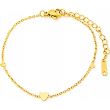 Náramek Zlatý náramek se srdíčky Srdíčka Ocel je ušlechtilý jako Dárek