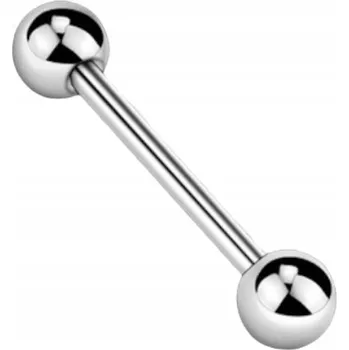 Piercing PIERCING Klasický stříbrný piercing - tyčka se dvěma kuličkami TITAN 1.2/12/4