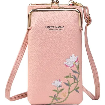 Kabelka Kabelka na mobil Flower s popruhem růžová