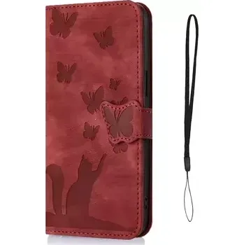 Book Cat iPhone 17, vínová