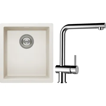 Granitový dřez Set Schock S12-12 (dřez Kaia N-100S Magnolia + baterie Epos Chrom)