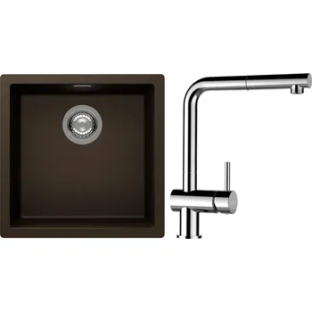 Kuchyňský dřez Set Schock S13-13 (dřez Kaia N-100 Bronze + baterie Epos.120 Chrom)