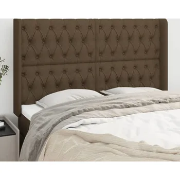 vidaXL Čelo postele typu ušák 147x16x118/128 cm textil [3119918] Barva: tmavě hnědá