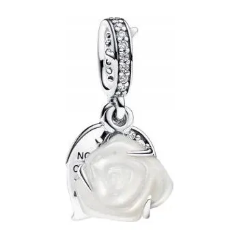 Přívěsek Přívěsek stříbrný Mama jsi jedinečná Bílá růže Stříbro 925