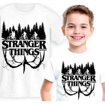 DĚTSKÉ BÍLÉ TRIČKO STRANGER THINGS SERIÁL VELIKOST 3XS 92CM
