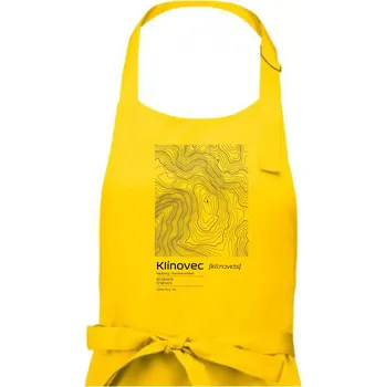 Kuchyňská zástěra Klínovec - vrstevnice v obdélníku - Dámská zástěra na vaření - Univerzální velikost ( Žlutá )