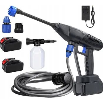 Vysokotlaký čistič BEZDRÁTOVÁ VYSOKOTLAKÁ MYČKA 21V SE 2 AKUMULÁTORY PRO MYTÍ AUTA