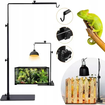 Zabezpečení domácnosti NASTAVITELNÝ STOJAN PRO TEPELNÉ ZÁŘIVKY DO TERÁRIA, PODLAHOVÝ DRŽÁK LAMPY