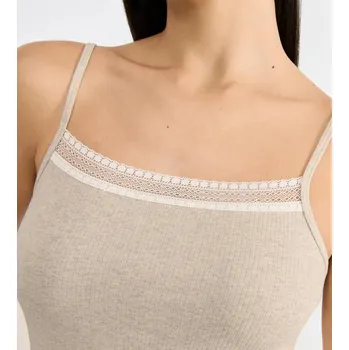 sloggi GO Ribbed Spaghetti Top - GRAY - SLOGGI GRAY - SLOGGI L