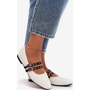 Dámské baleríny Dámské baleríny s pásky Deliora – bílé Velikost: 38