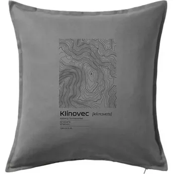 Polštář Klínovec - vrstevnice v obdélníku - Polštář 50x50 - 50x50 - Pouze potah ( Tmavě šedý melír )