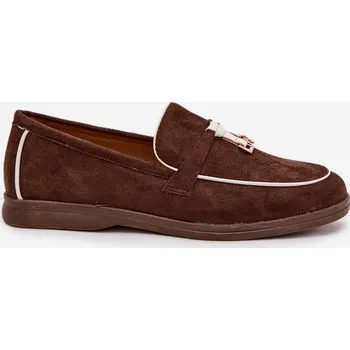 Dámské mokasíny Dámské mokasíny (loafersy) z eko semiše Darwen – čokoládové Velikost: 38