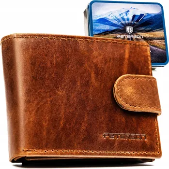 Peněženka Peterson pánská peněženka z přírodní kůže hnědá - muž