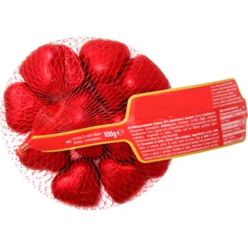 Čokoláda MT Srdce červené síťka 84g