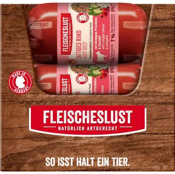 Krmivo pro psa 15×200g Fleischeslust Junior Classic - šťavnaté hovězí s čerstvým sýrem a cuketou