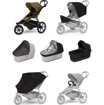 Kočárek Sportovní kočárek Thule Urban Glide 3 Nutria green + korbička Black AKČNÍ SET 7v1