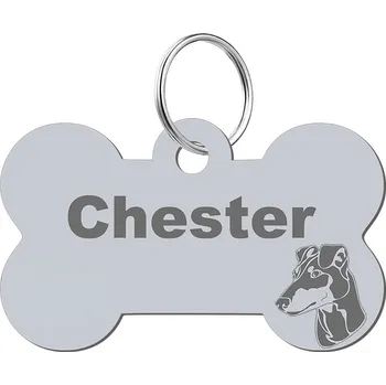 psí známka Adresář, identifikační známka kost ve tvaru kosti Mejk Jewellery stříbrná