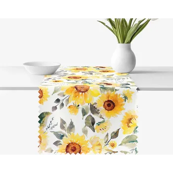 ubrus Běhoun na stůl teflonový - Květy slunečnice 35x160 cm