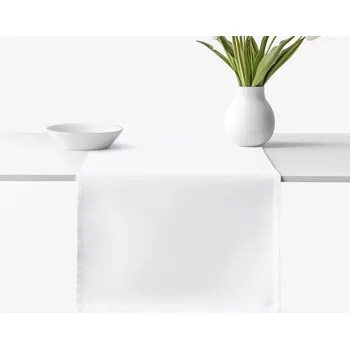 ubrus Běhoun na stůl 100% bavlněný kepr - bílý 35x120 cm