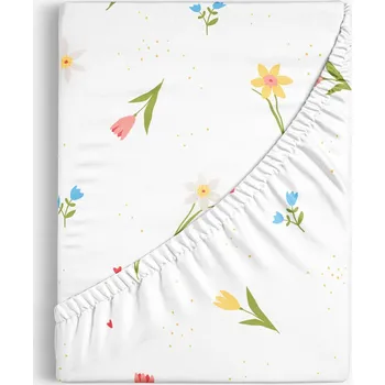 Prostěradlo Bavlněné napínací prostěradlo - Rozkvetlá zahrada 140 x 200 cm
