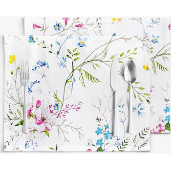 ubrus Prostírání na stůl 100% bavlněné plátno - Malované luční květiny - sada 2ks 30 x 40 cm