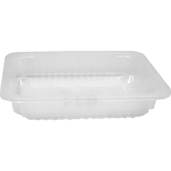 Jednorázové nádobí Zatavovací miska 187x137x37 1-dílná transparent žebrovaná se sací vložkou (720 ks)