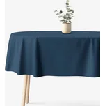 Oválný ubrus 100% bavlněné plátno - námořnický modrý 140 x 200 cm