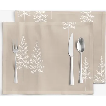 ubrus Prostírání na stůl z pevné bavlny - Severské stromky - sada 2ks 30 x 40 cm