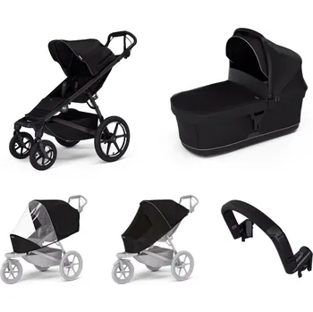 Kočárek Městský kočárek Thule Urban Glide 4-wheel Black + korbička Black AKČNÍ SET 5V1