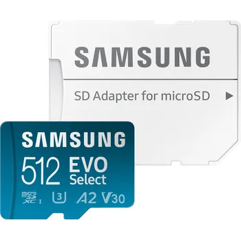 Paměťová karta Samsung microSDXC 512GB EVO Select + SD adapter (2024) MB-ME512SA/EU