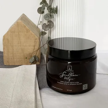 Svíčka Vonná svíčka ŠPINDLERŮV MLÝN - grapefruit, skořice - černá s víčkem velká