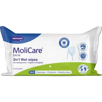 Hygienický ubrousek MoliCare Skin Vlhčené ubrousky 3v1—30 ks