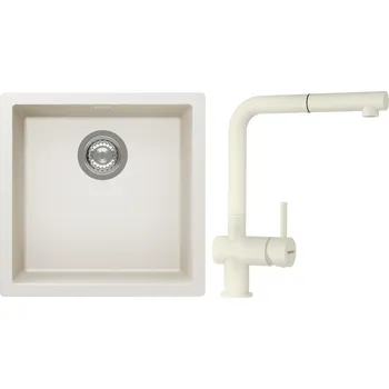 Kuchyňský dřez Set Schock S13-2 (dřez Kaia N-100 Magnolia + baterie Epos.120 Magnolia)