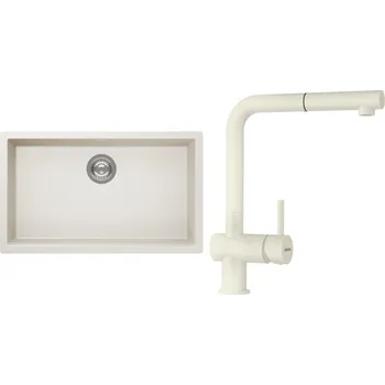 Kuchyňský dřez Set Schock S15-2 (dřez Kaia N-100XL Magnolia + baterie Epos.120 Magnolia)