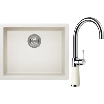 Kuchyňský dřez Set Schock S14-6 (dřez Kaia N-100L Magnolia + baterie SC-520 Magnolia)