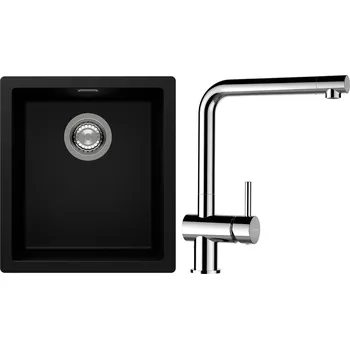 Granitový dřez Set Schock S12-12 (dřez Kaia N-100S Puro + baterie Epos Chrom)