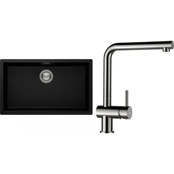 Kuchyňský dřez Set Schock S15-3 (dřez Kaia N-100XL Magma + baterie Epos Nerezový vzhled)