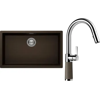 Kuchyňský dřez Set Schock S15-7 (dřez Kaia N-100XL Bronze + baterie SC-520.120 Bronze)