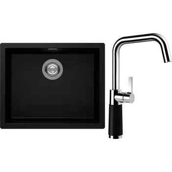 Kuchyňský dřez Set Schock S14-8 (dřez Kaia N-100L Puro + baterie SC-530 Puro)