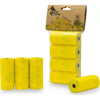 sáček na exkrement PetBuddy sáčky na exkrementy CITRON 4 role/ á 20 sáčků s potiskem a vůní