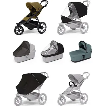 Kočárek Sportovní kočárek Thule Urban Glide 3 Nutria green + korbička Mid blue AKČNÍ SET 7v1