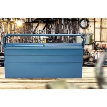 Ocelový kufřík na nářadí 53x20x20cm | modrý